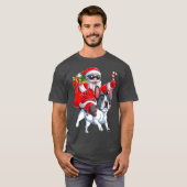 Christmas Santa Claus Riding French Bulldog Xmas T-Shirt (Vorne ganz)