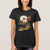 Christmas Santa Claus Riding Ostrich Ostrich Xmas T-Shirt (Vorderseite)