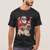 Christmas Santa Claus Riding Pug Xmas Boys Girls P T-Shirt (Vorderseite)
