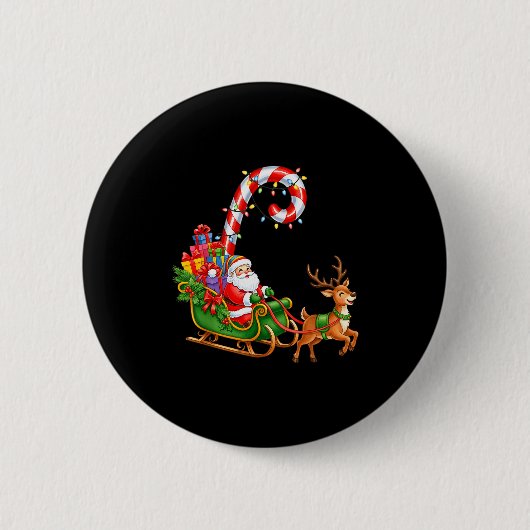 Christmas Santa Claus Riding Reindeer Lights Men W Button (Vorderseite)