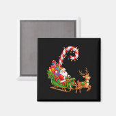 Christmas Santa Claus Riding Reindeer Lights Men W Magnet (Vorderseite/Rückseite)