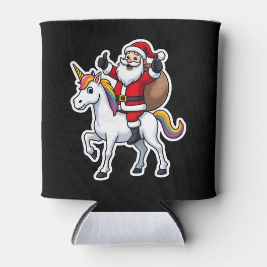 Christmas Santa Claus Riding Unicorn - Xmas Girls Dosenkühler (Vorderseite)