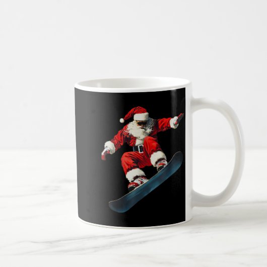 Christmas Santa Claus Snowboard Snowboarding Snowb Kaffeetasse (Rechts)
