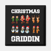 Christmas Santa Claus Snowman Reindeer Griddy Grid Magnet (Vorne)
