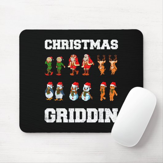 Christmas Santa Claus Snowman Reindeer Griddy Grid Mousepad (Mit Mouse)