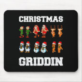 Christmas Santa Claus Snowman Reindeer Griddy Grid Mousepad (Vorne)