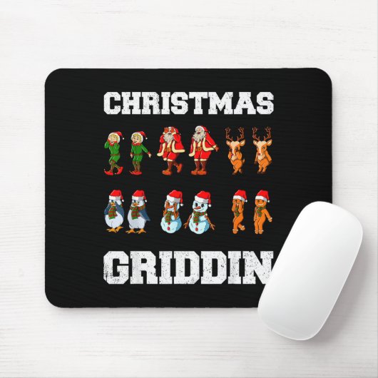 Christmas Santa Claus Snowman Reindeer Griddy Grid Mousepad (Mit Mouse)