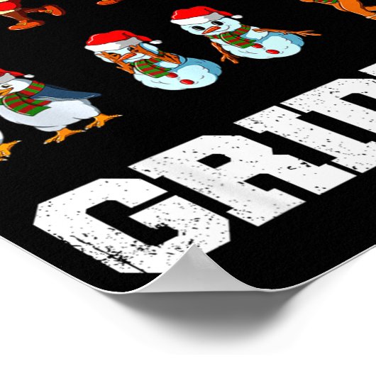 Christmas Santa Claus Snowman Reindeer Griddy Grid Poster (Ecke)