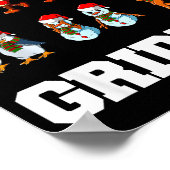 Christmas Santa Claus Snowman Reindeer Griddy Grid Poster (Ecke)