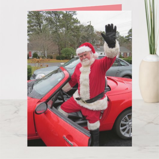 CHRISTMAS SANTA CLAUS SPORTSCAR BIG CARD KARTE (Vorderseite)