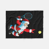Christmas Santa Claus Tennis Game Tennis Racket Fleecedecke (Vorderseite (Horizontal))