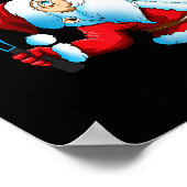 Christmas Santa Claus Tennis Game Tennis Racket Poster (Ecke)