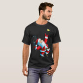 Christmas Santa Claus Tennis Game Tennis Racket T-Shirt (Vorne ganz)