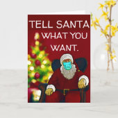 CHRISTMAS SANTA CLAUS TRAING MASK COVID-19 CARD KARTE (Gelbe Blume)