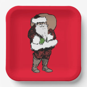 CHRISTMAS SANTA CLAUS VINTAG PAPIERTELLER