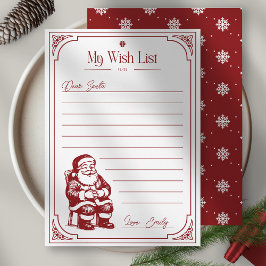 Christmas Santa Claus Wish List Einladung