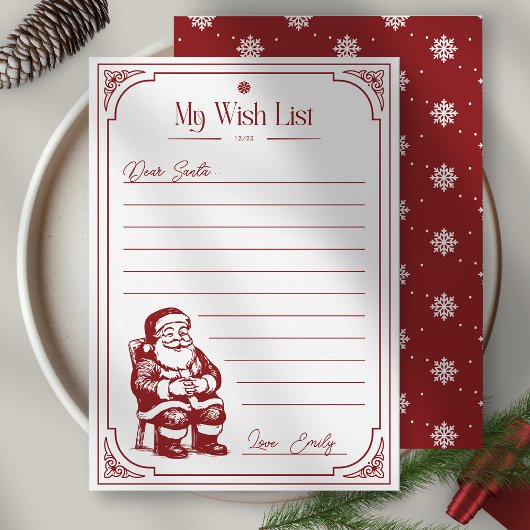 Christmas Santa Claus Wish List Einladung