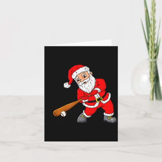 Christmas Santa Claus With Baseball Bat Boys Kids  Karte (Vorderseite)