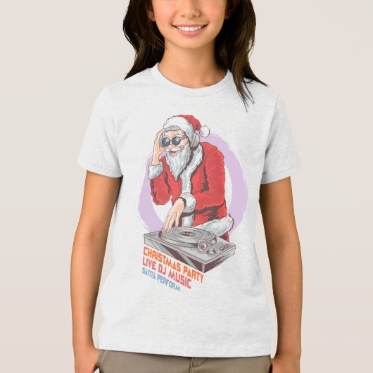 Christmas Santa DJ | Urlaub Tri-Blend Shirt (Vorderseite)
