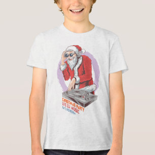 Christmas Santa DJ Urlaub Tri-Blend Shirt
