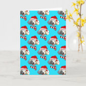Christmas Santa Dog Custom Photo Pattern Karte (Gelbe Blume)
