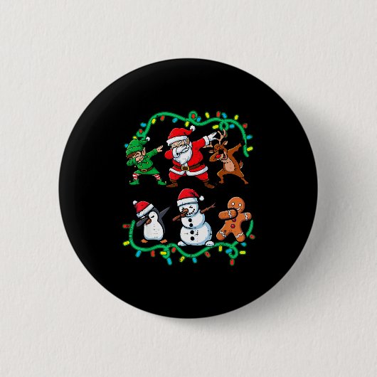 Christmas Santa Elf Reindeer Dab Xmas Dance Boys G Button (Vorderseite)