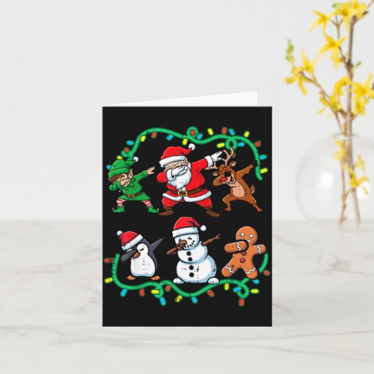 Christmas Santa Elf Reindeer Dab Xmas Dance Boys G Karte (Gelbe Blume)