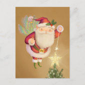 Christmas Santa Fairy Postcard Postkarte (Vorderseite)