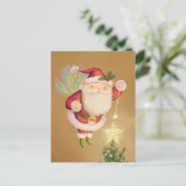 Christmas Santa Fairy Postcard Postkarte (Stehend Vorderseite)