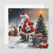 Christmas Santa Feiertagskarte (Vorne/Hinten)