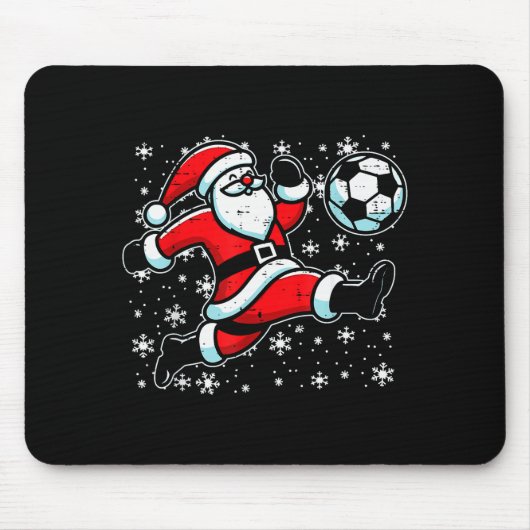 Christmas Santa Football Kick Xmas Soccer Men Boys Mousepad (Vorne)