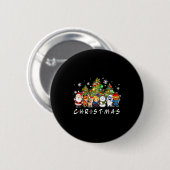 Christmas Santa Friends Rudolph Snowman Family Xma Button (Vorne & Hinten)