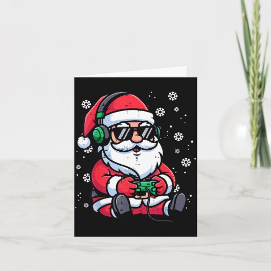 Christmas Santa Gamer Funny Xmas Video Gaming Men Karte (Vorderseite)