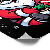 Christmas Santa Gamer Funny Xmas Video Gaming Men Poster (Ecke)