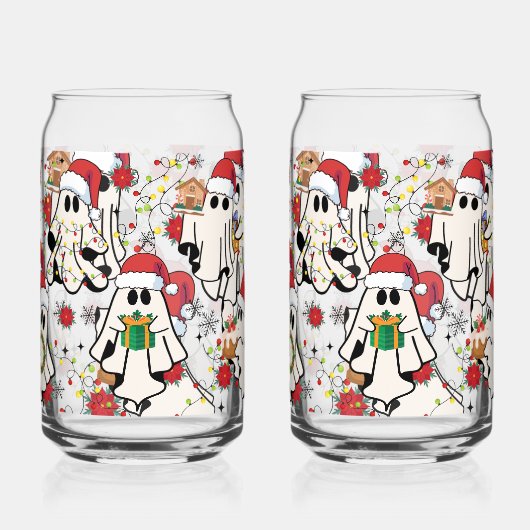 Christmas Santa Ghost Glass Cups Dosenglas (Rückseite)