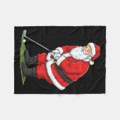 Christmas Santa Golf Golfer Xmas Funny Christmas G Fleecedecke (Vorderseite (Horizontal))