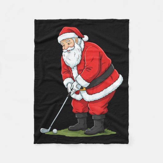Christmas Santa Golf Golfer Xmas Funny Christmas G Fleecedecke (Vorderseite)