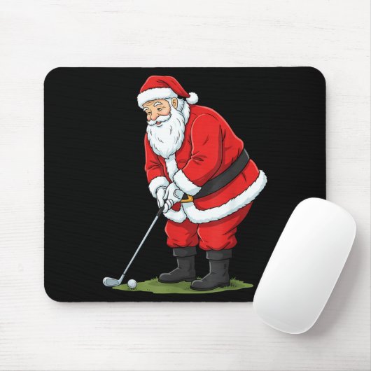 Christmas Santa Golf Golfer Xmas Funny Christmas G Mousepad (Mit Mouse)