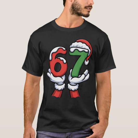 Christmas Santa Hand 67 6 7  T-Shirt (Vorderseite)