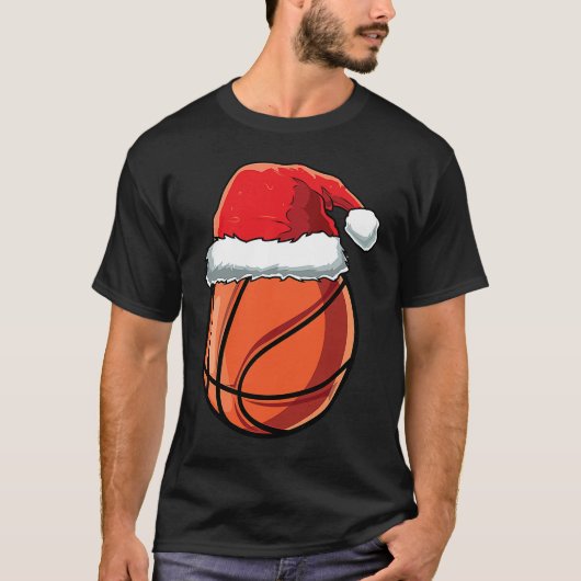 Christmas Santa Hat Basketball Player Funny Boys X T-Shirt (Vorderseite)