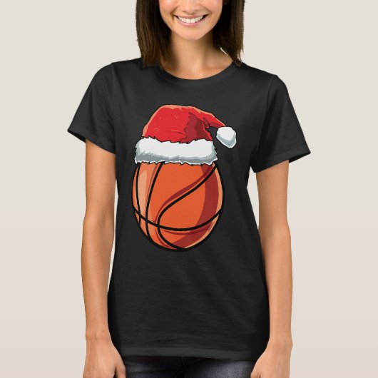 Christmas Santa Hat Basketball Player Funny Boys X T-Shirt (Vorderseite)
