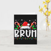 Christmas Santa Hat Bruh Xmas Pajamas Family Men W Karte (Gelbe Blume)