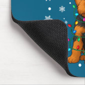 Christmas Santa Hat Reindeer Airedale Terrier Love Mousepad (Ecke)