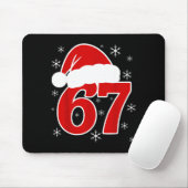 Christmas Santa Hat Six Seven 6 7 67 Meme Gen Alph Mousepad (Mit Mouse)