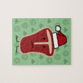 Christmas Santa Hat T-Bone Steak meat protein Puzzle (Horizontal)