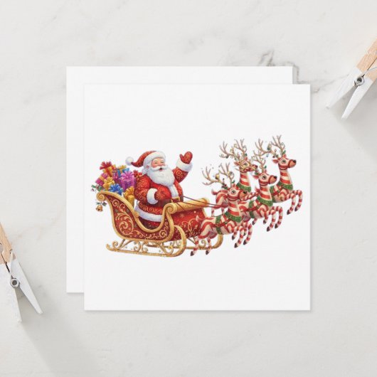 CHRISTMAS SANTA KARTE (Vorderseite/Rückseite Beispiel)