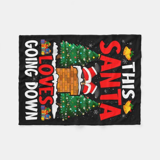 Christmas Santa Loves Going Down Chimney Funny Xma Fleecedecke (Vorderseite (Horizontal))