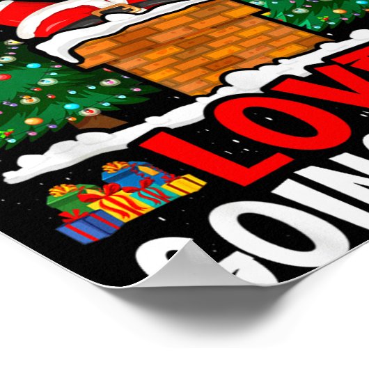 Christmas Santa Loves Going Down Chimney Funny Xma Poster (Ecke)
