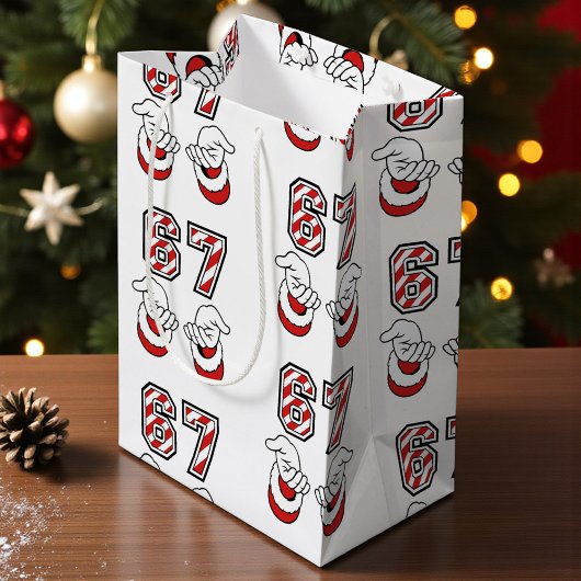 Christmas Santa Meme Six Seven 67 6 7 Mittlere Geschenktüte