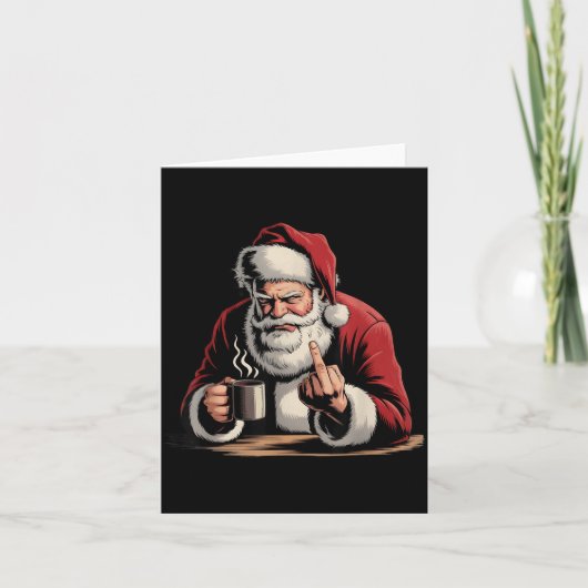 Christmas Santa Middle Finger Sarcastic Xmas Funny Karte (Vorderseite)